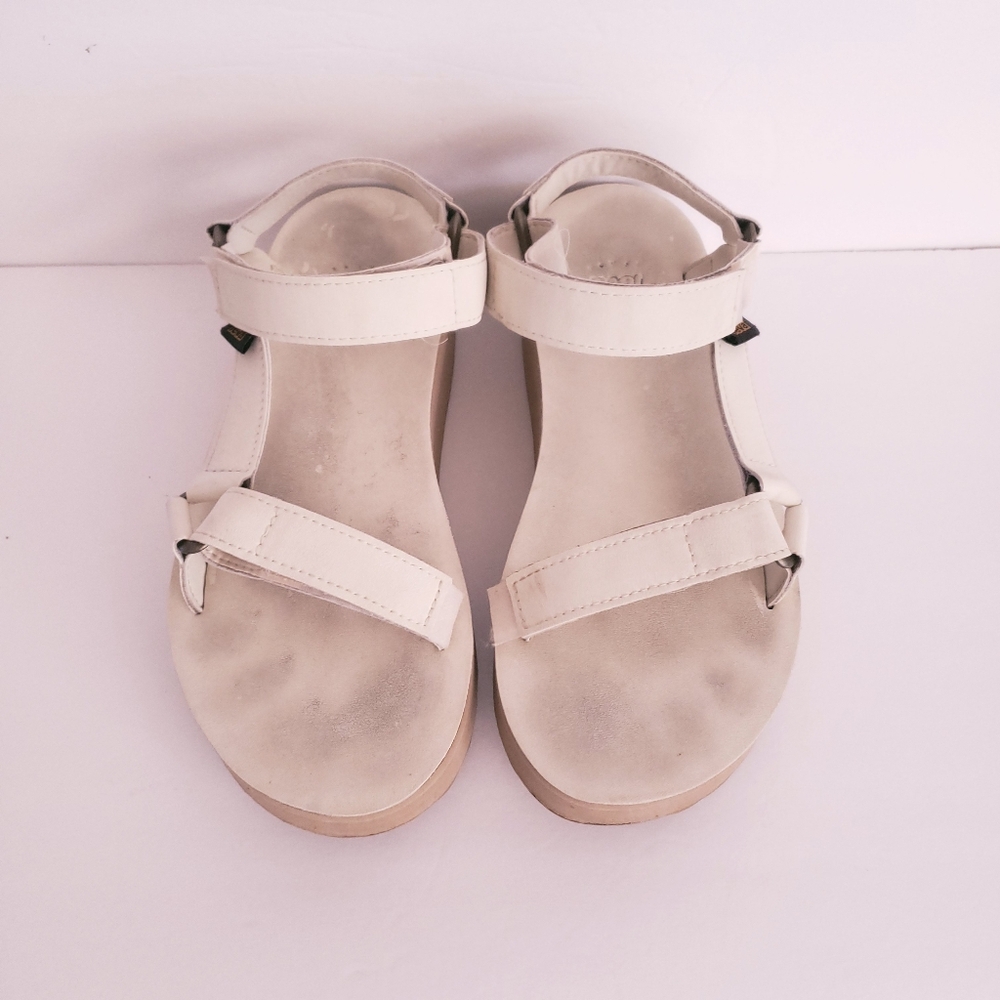 TEVA flatform universal up white leather sandal